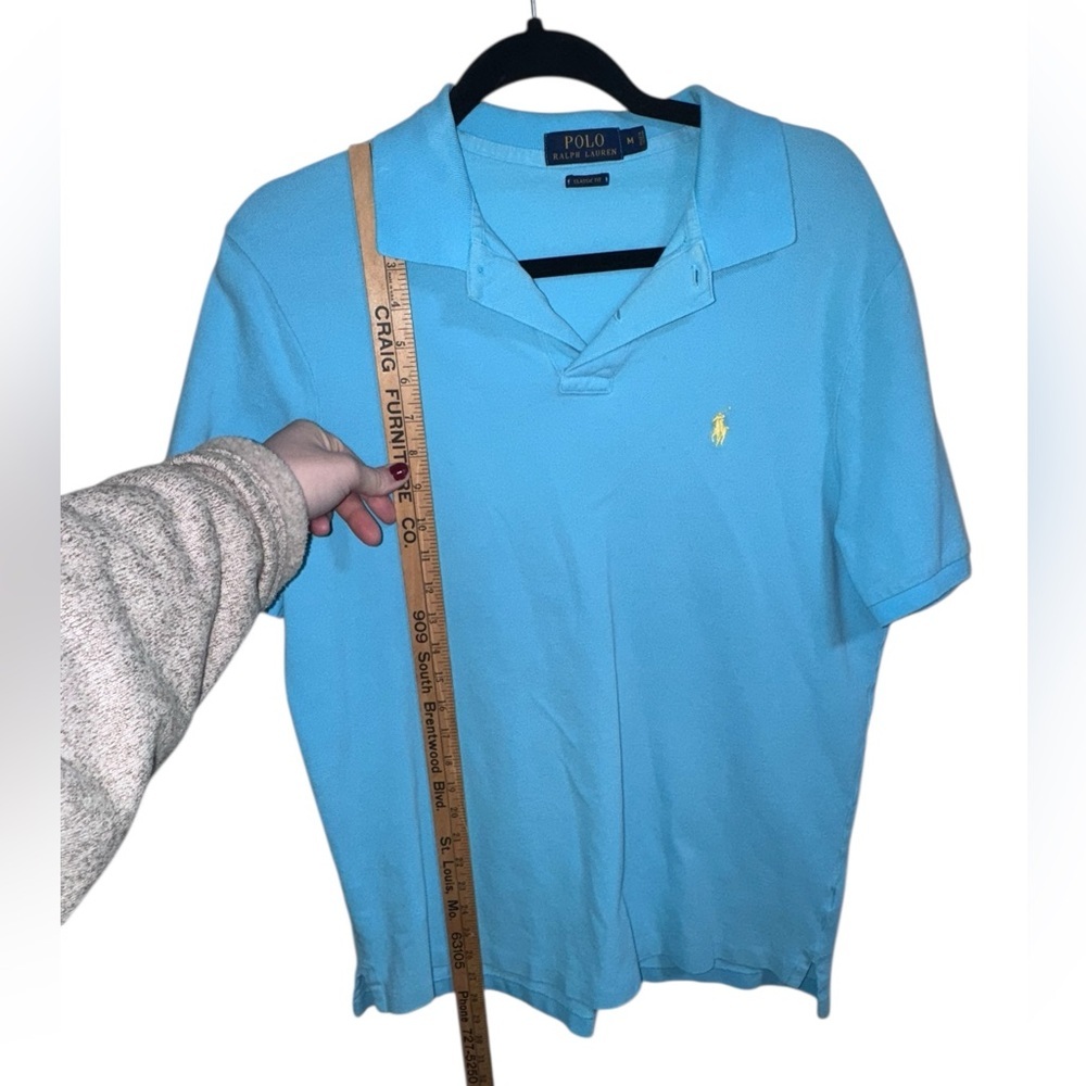 Polo Ralph Lauren Men’s Medium Classic Fit Blue Polo Shirt Cotton - Picture 5 of 9